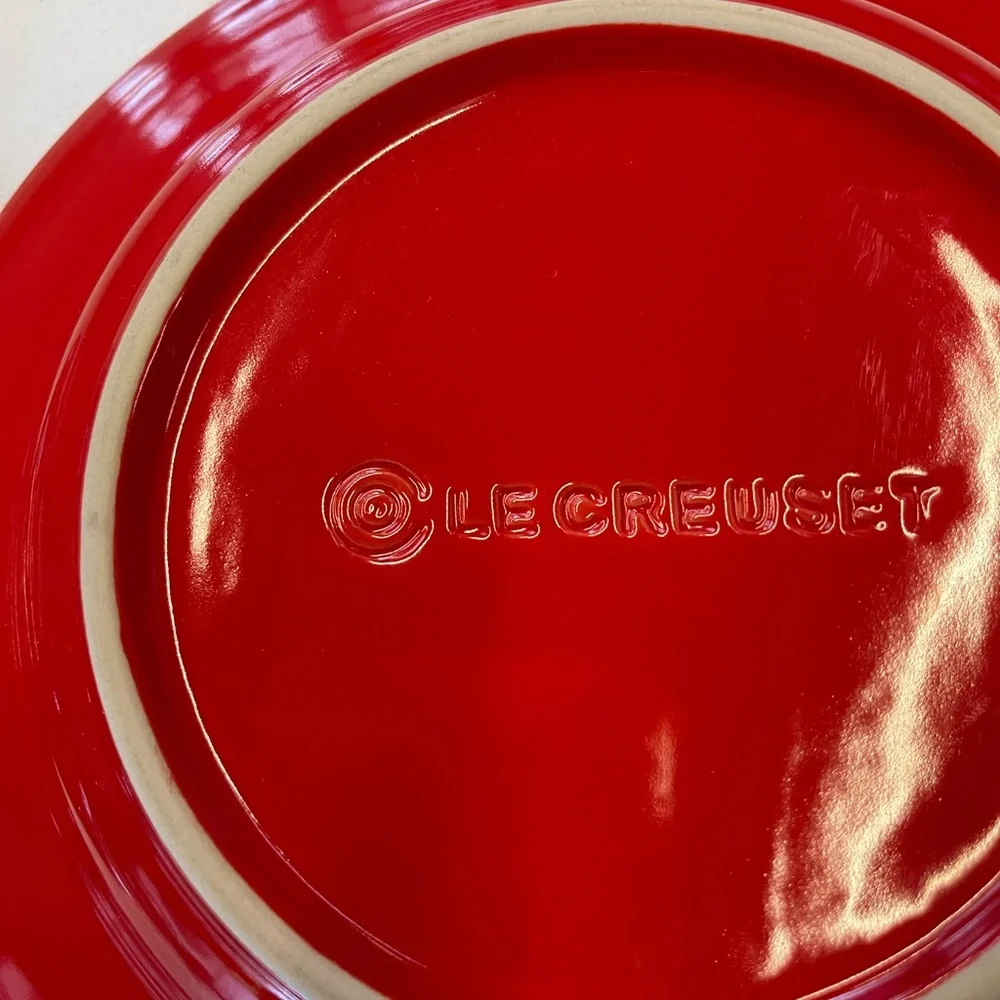 Set of 2 Le Creuset red Cerise 10” Pasta/cereal Bowls, beautiful!_4
